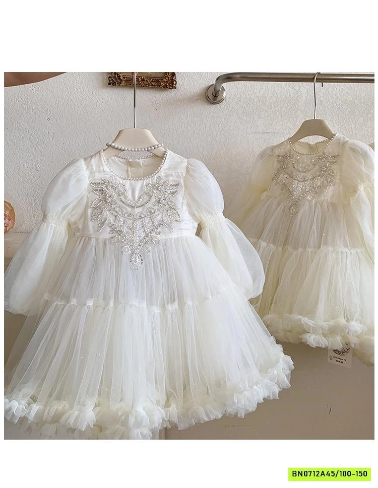 ĐẦM CÔNG CHÚA TRẮNG ĐÍNH CƯỜM BLUETOWN