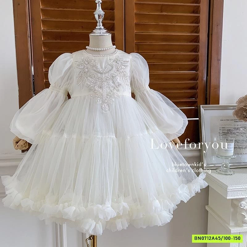 ĐẦM CÔNG CHÚA TRẮNG ĐÍNH CƯỜM BLUETOWN