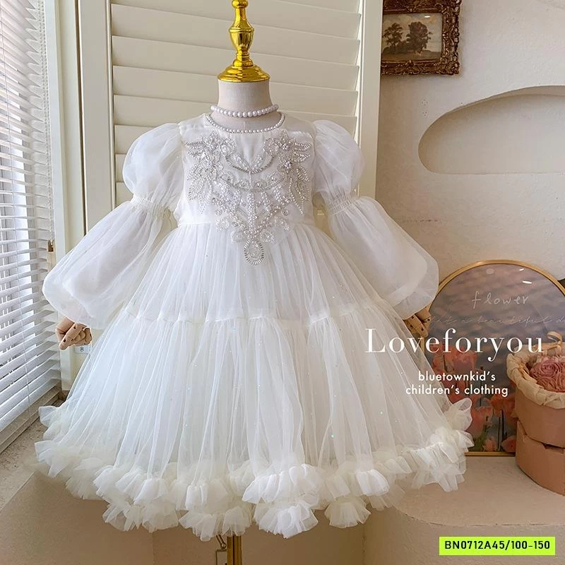 ĐẦM CÔNG CHÚA TRẮNG ĐÍNH CƯỜM BLUETOWN