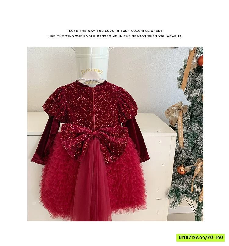 ĐẦM CÔNG CHÚA ĐỎ BLING LÓT NHUNG BLUETOWN