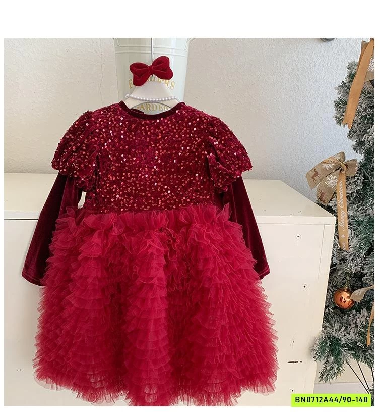 ĐẦM CÔNG CHÚA ĐỎ BLING LÓT NHUNG BLUETOWN