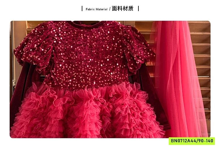 ĐẦM CÔNG CHÚA ĐỎ BLING LÓT NHUNG BLUETOWN