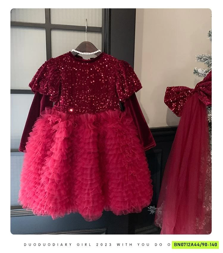 ĐẦM CÔNG CHÚA ĐỎ BLING LÓT NHUNG BLUETOWN