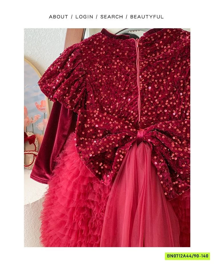 ĐẦM CÔNG CHÚA ĐỎ BLING LÓT NHUNG BLUETOWN