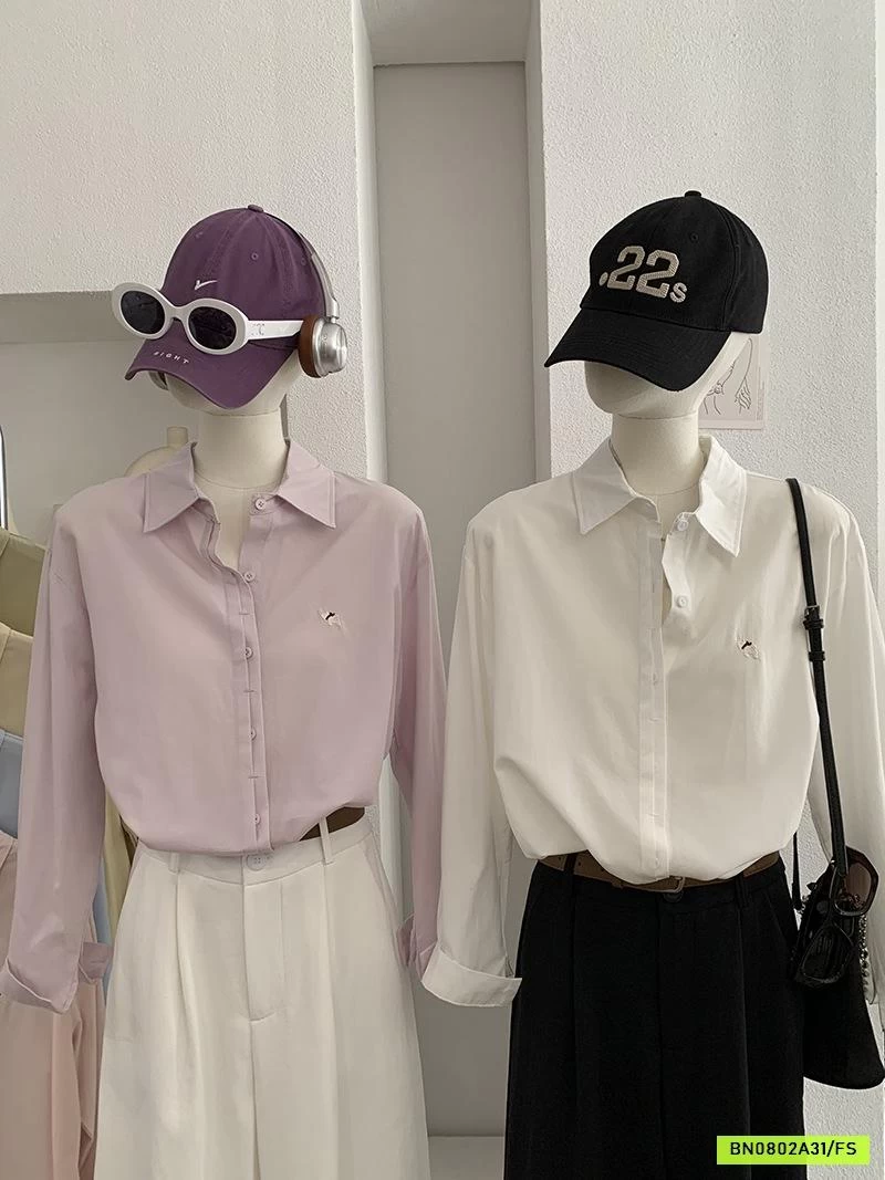 SƠ MI ĐŨI CỔ ĐỨC THÊU LOGO