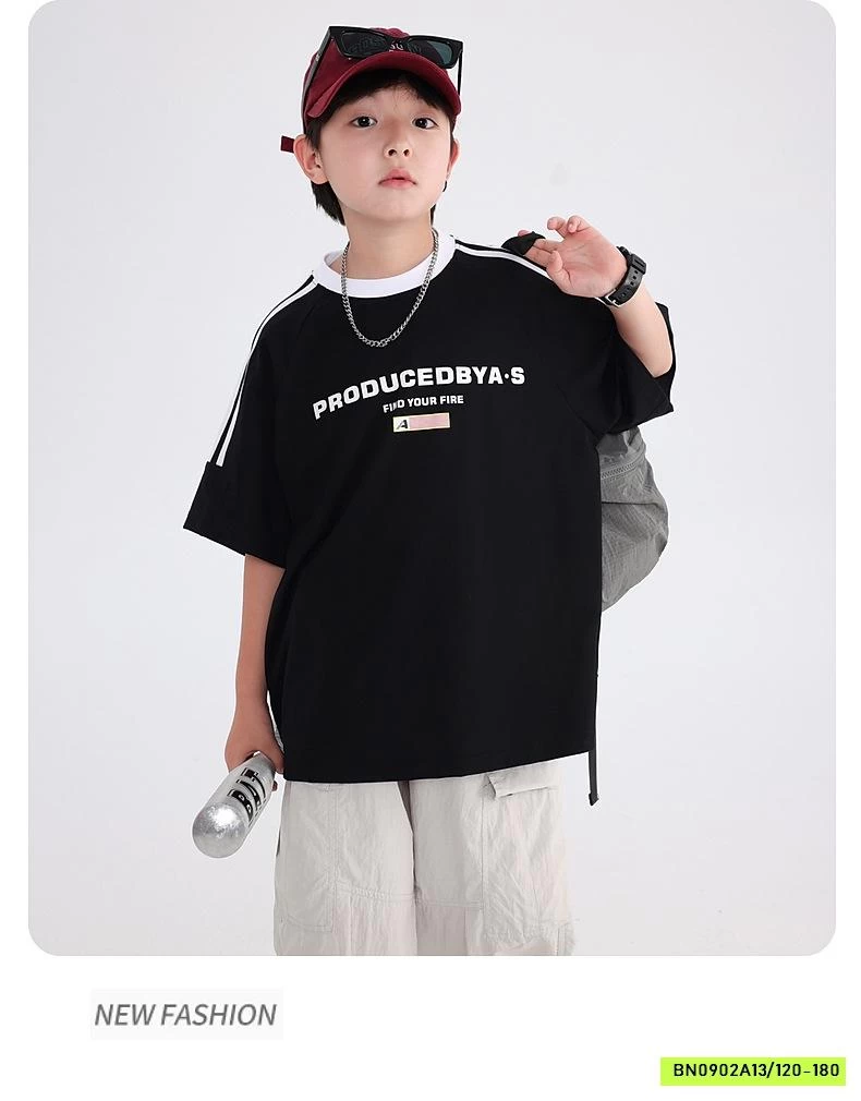 ÁO THUN SỌC VAI IN CHỮ