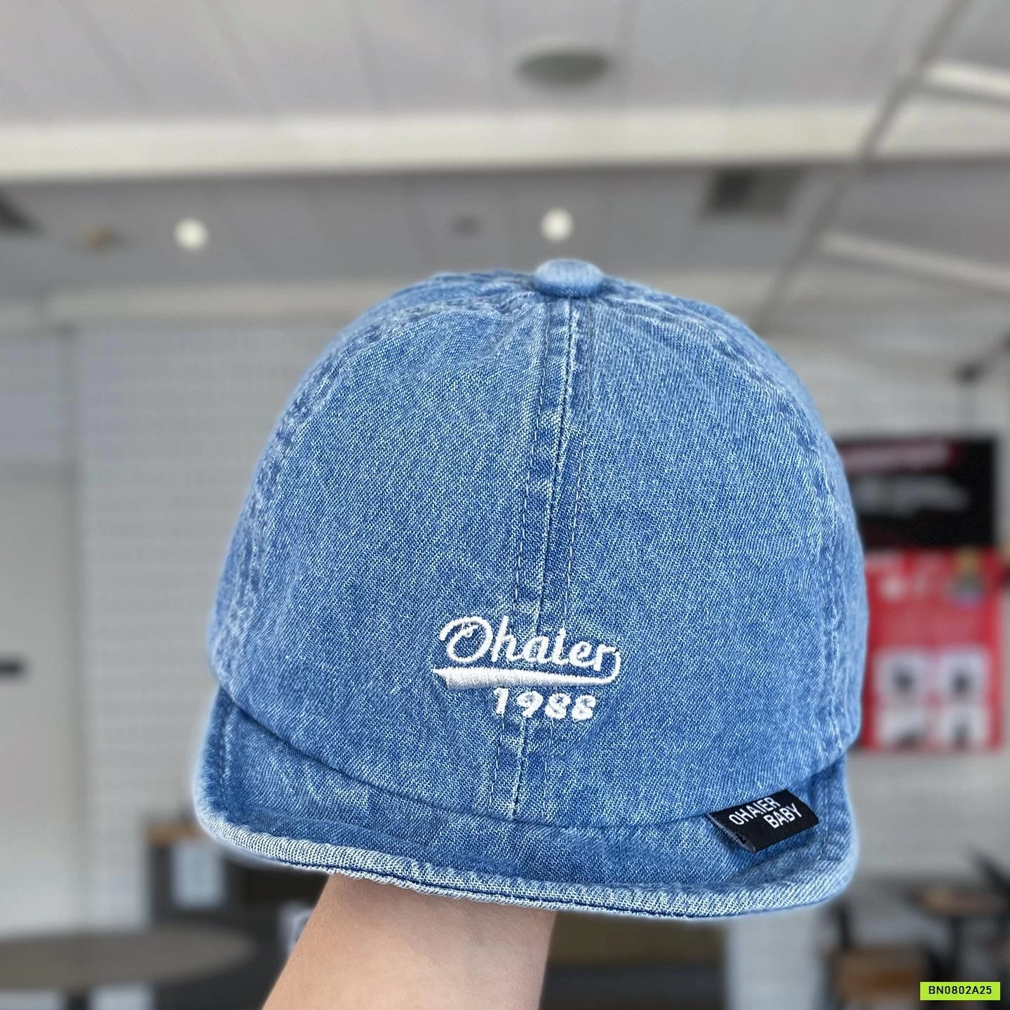 MŨ JEANS THÊU CHỮ