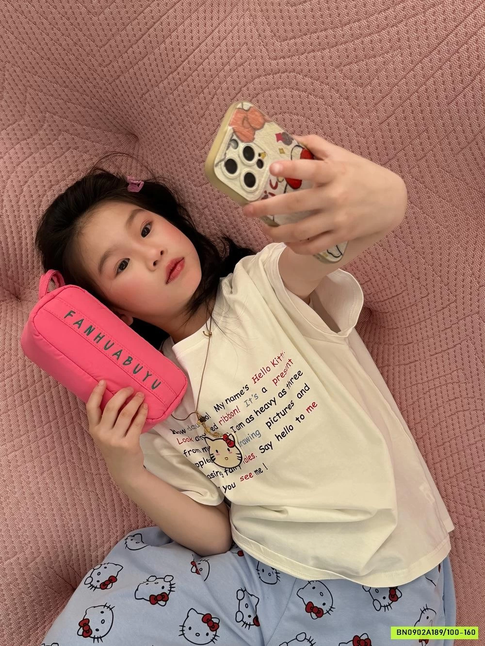 ÁO THUN KITTY IN CHỮ NHỎ KUMAIKIDS