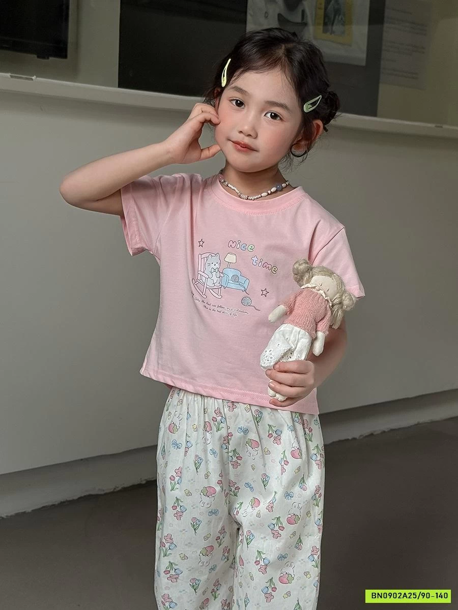 ÁO THUN IN HÌNH MIX QUẦN BOM HOA