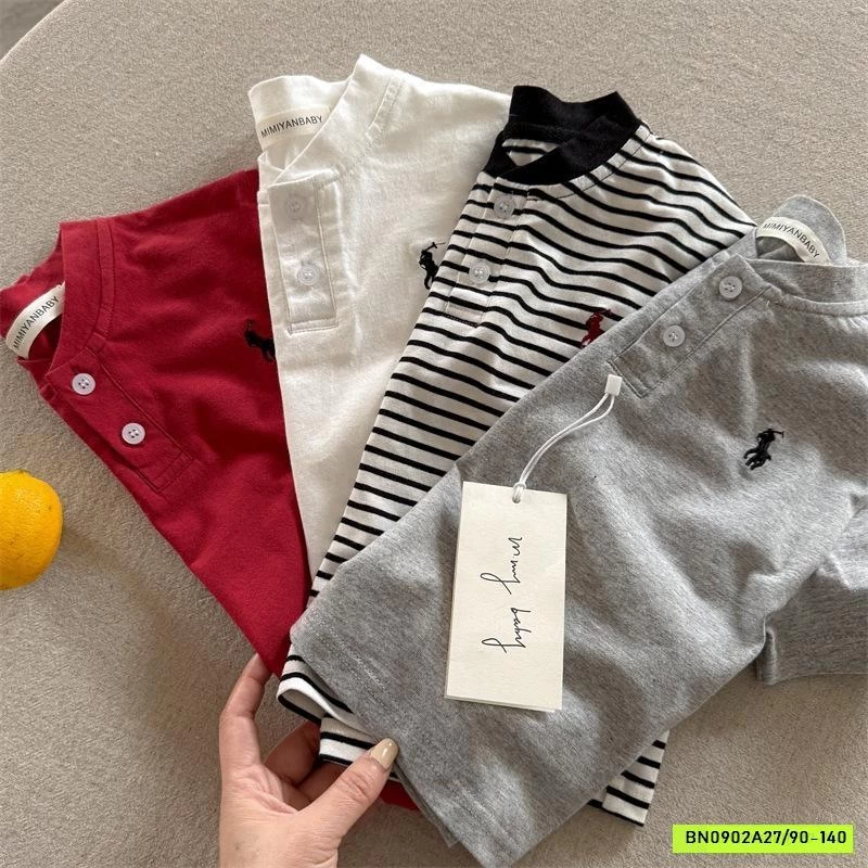 ÁO THUN CỔ TRỤ LOGO NGỰA MMY