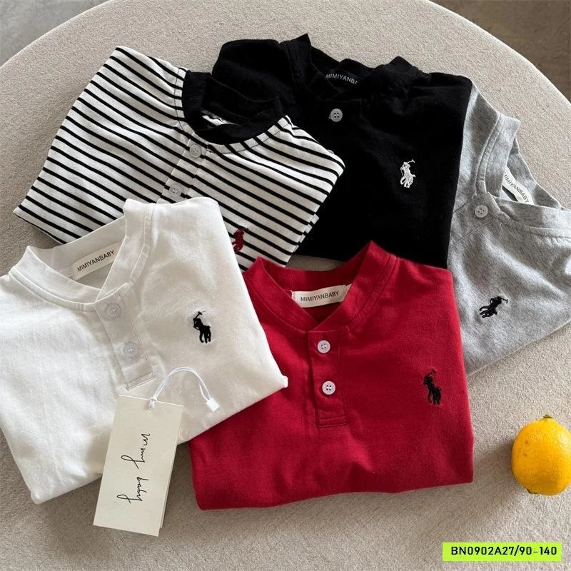 ÁO THUN CỔ TRỤ LOGO NGỰA MMY