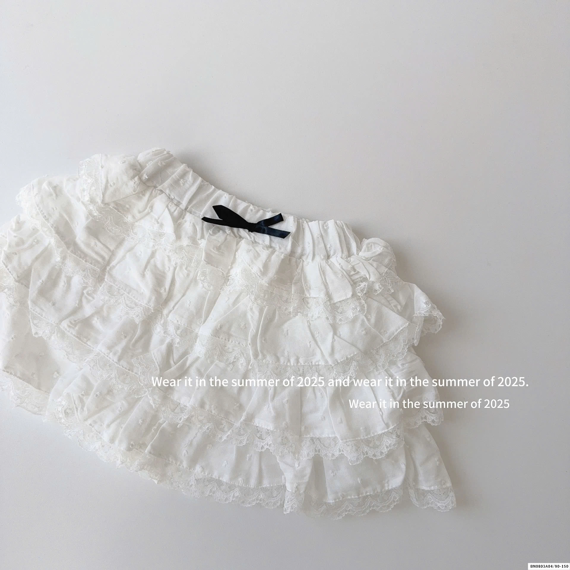 ÁO 2 DÂY CHẤM BI MIX CV TRẮNG T&QKIDS