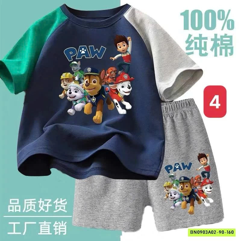 BỘ THUN IN HÌNH HOẠT HÌNH CHO BÉ TRAI hết sale