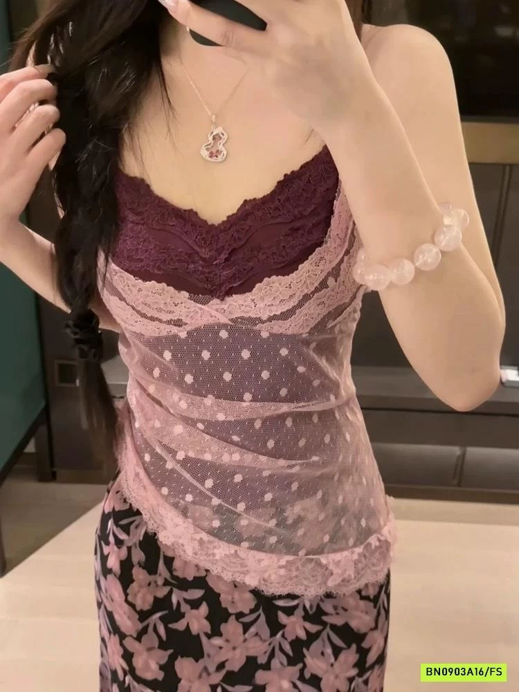 ÁO 2 DÂY PHỐI REN