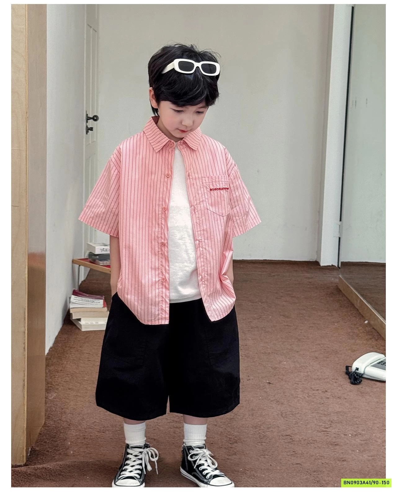 SƠ MI SỌC HỒNG AX6042 AOAOKIDS