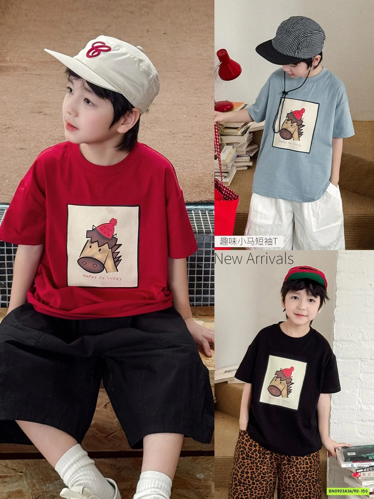 ÁO THUN NGỰA MIX SHORT GIÓ AOAOKIDS