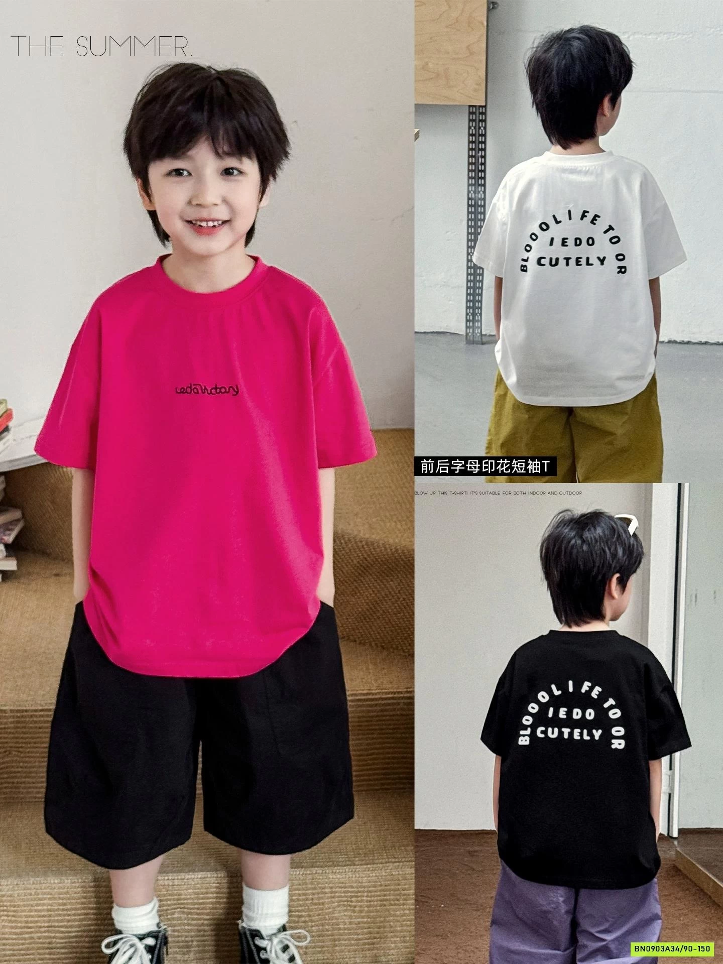 ÁO THUN IN CHỮ LƯNG AX6050 AOAOKIDS