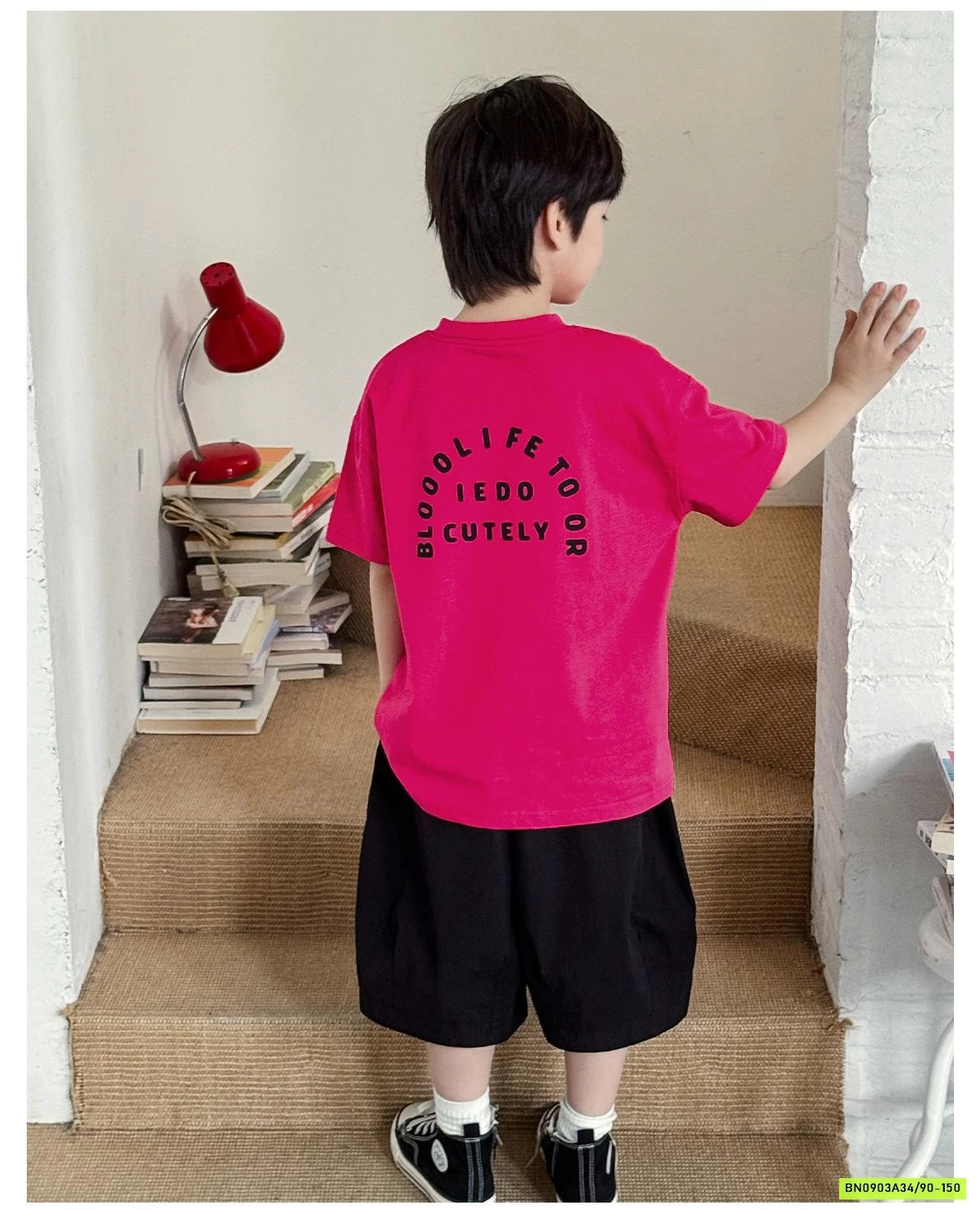 ÁO THUN IN CHỮ LƯNG AX6050 AOAOKIDS