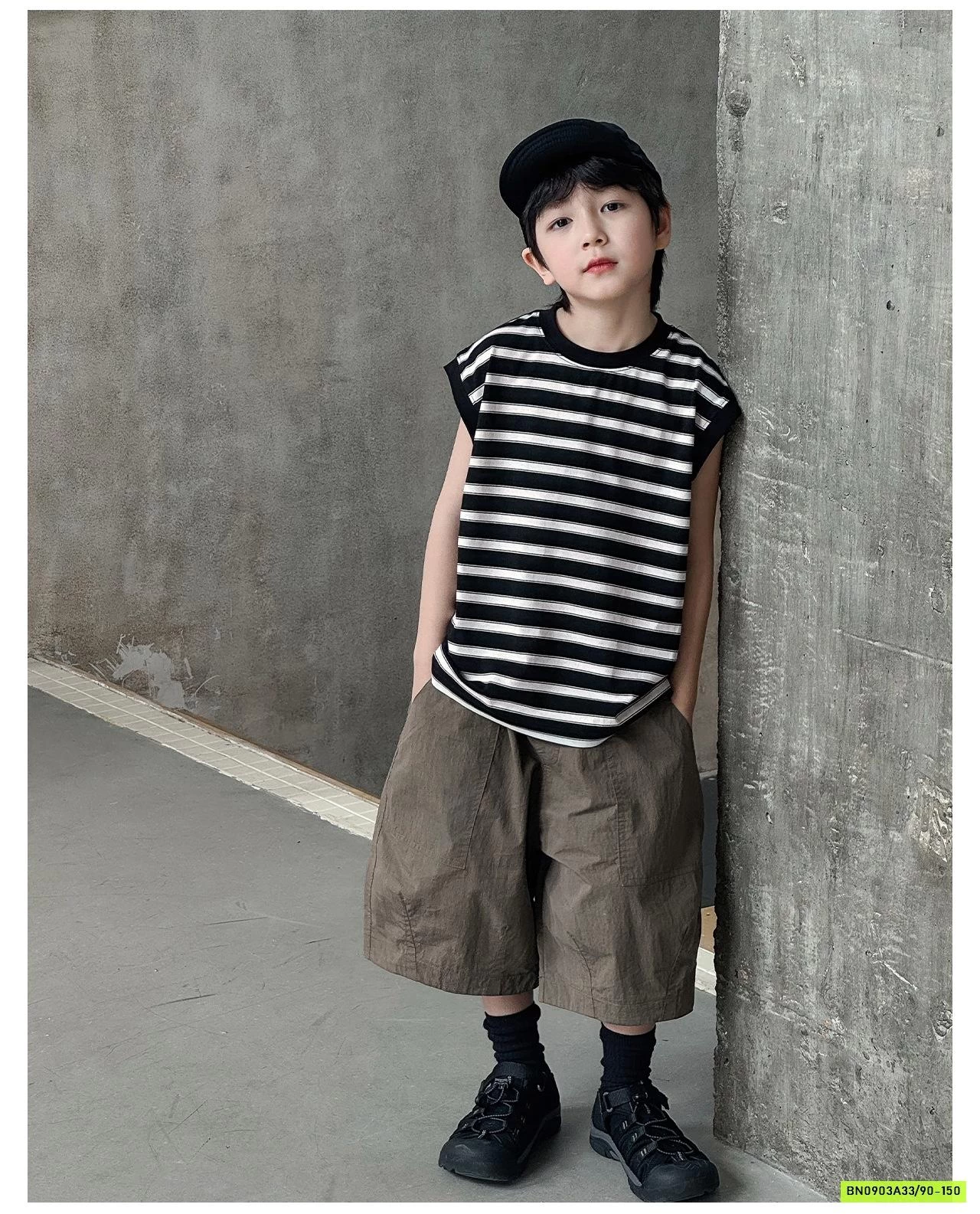 TANKTOP KẺ MIX SHORT GIÓ AOAOKIDS