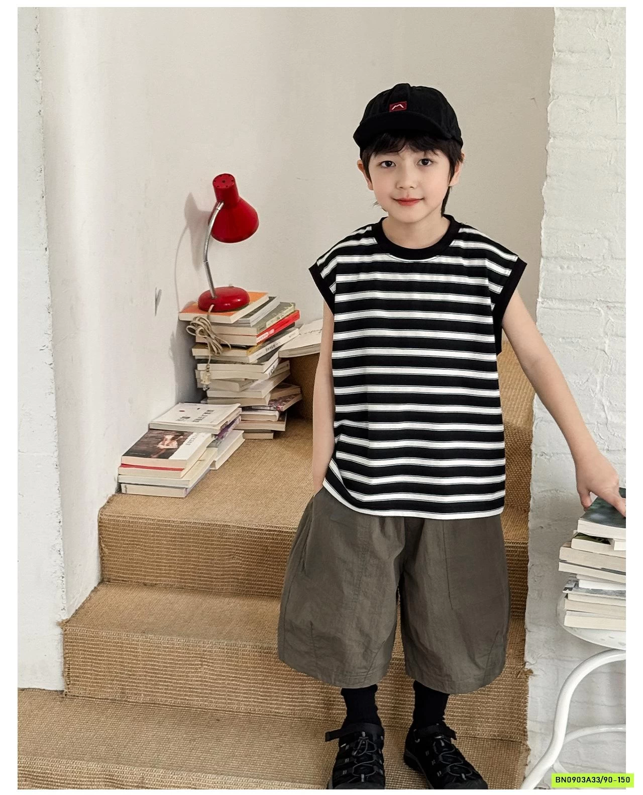 TANKTOP KẺ MIX SHORT GIÓ AOAOKIDS