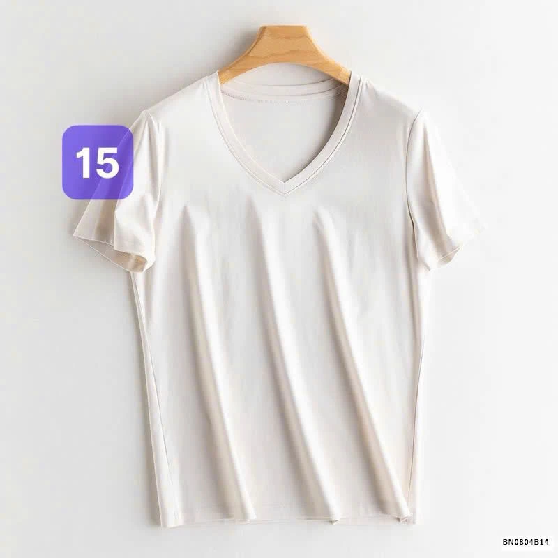 ÁO THUN TENCEL TRƠN CỔ TIM - CỔ TRÒN