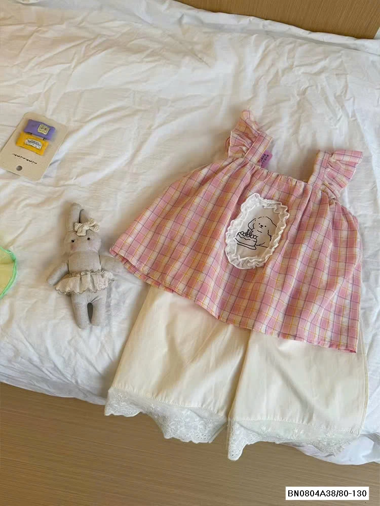 SÉT ÁO CARO HỒNG QUẦN SUÔNG