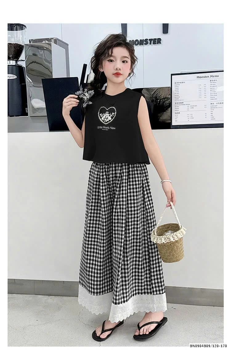 SÉT ÁO SÁT NÁCH QUẦN ỐNG RỘNG CARO