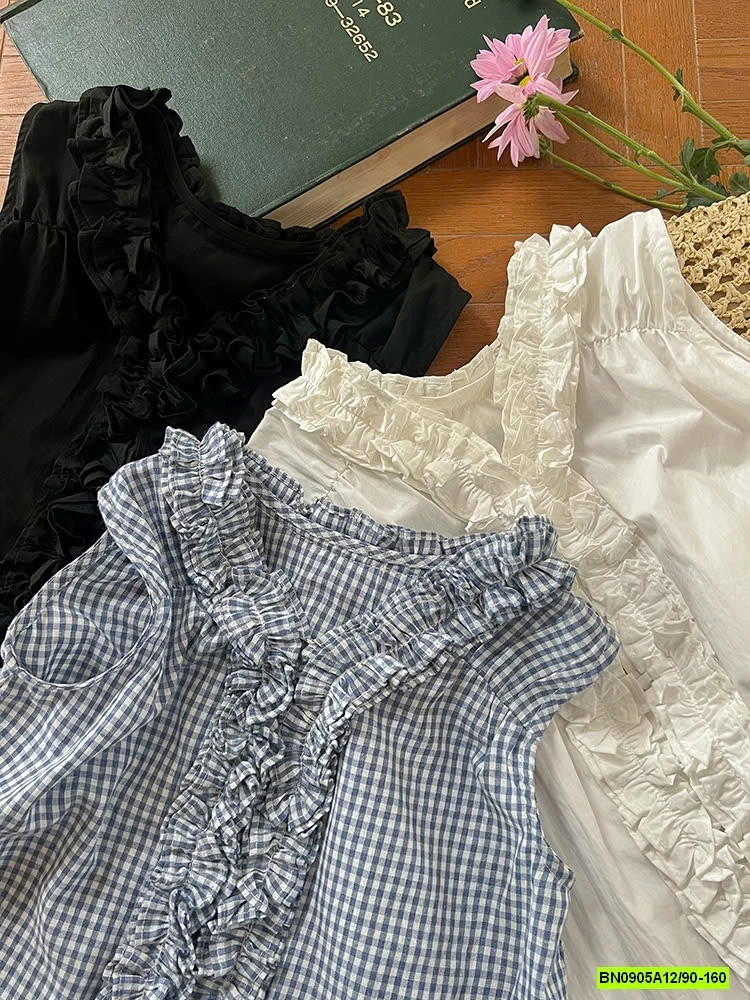 SƠ MI SÁT NÁCH VIỀN BÈO 25C068 AMBB