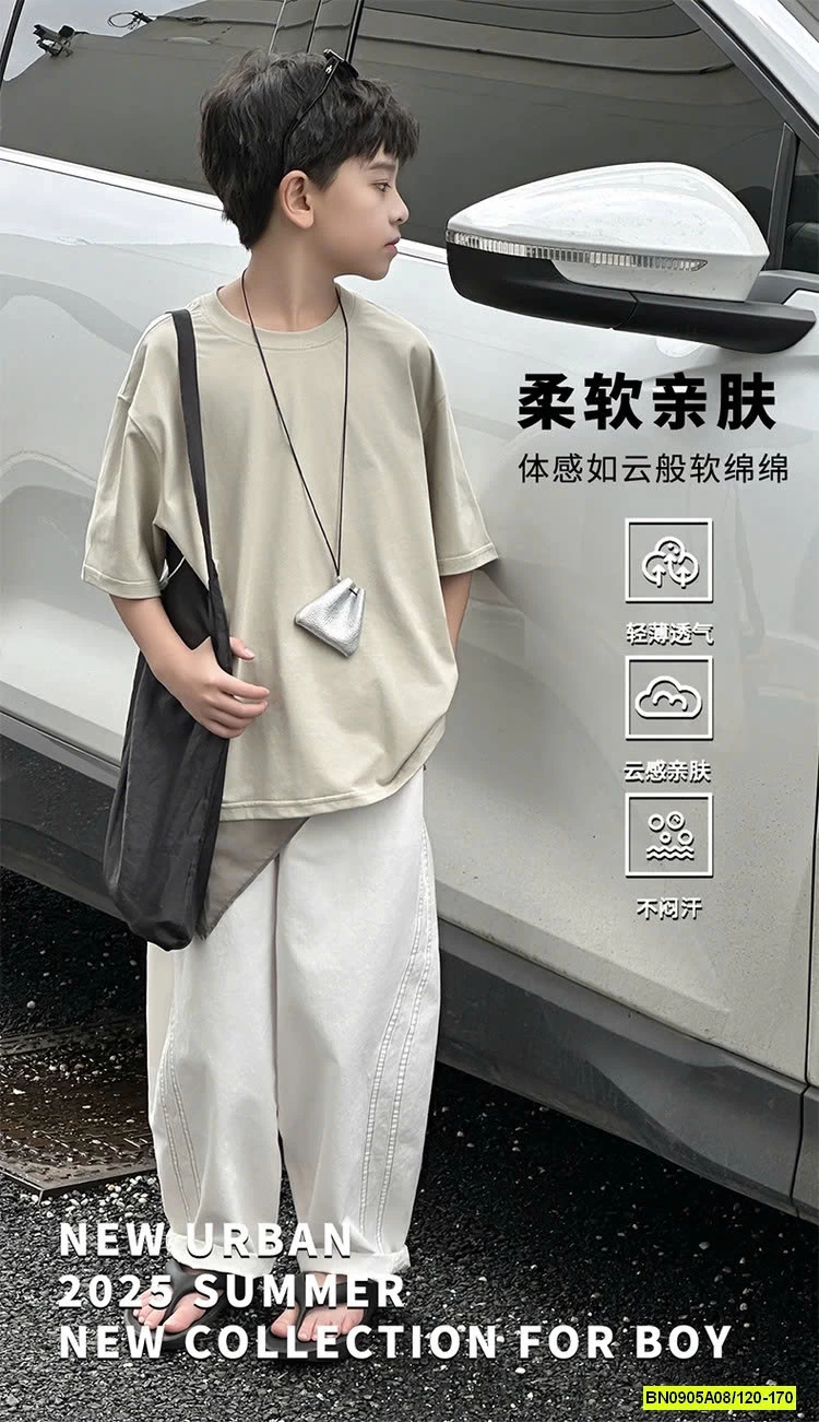 ÁO CỔ TRÒN TRƠN MIX QUẦN SUÔNG