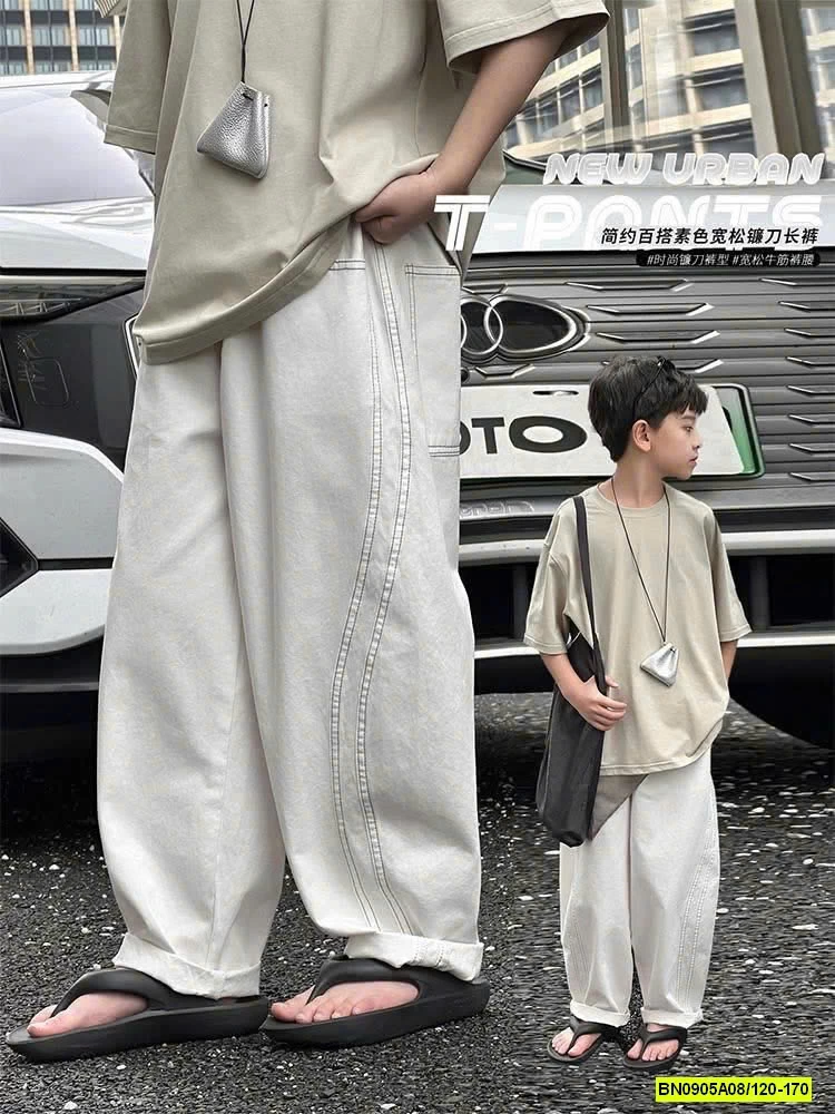 ÁO CỔ TRÒN TRƠN MIX QUẦN SUÔNG