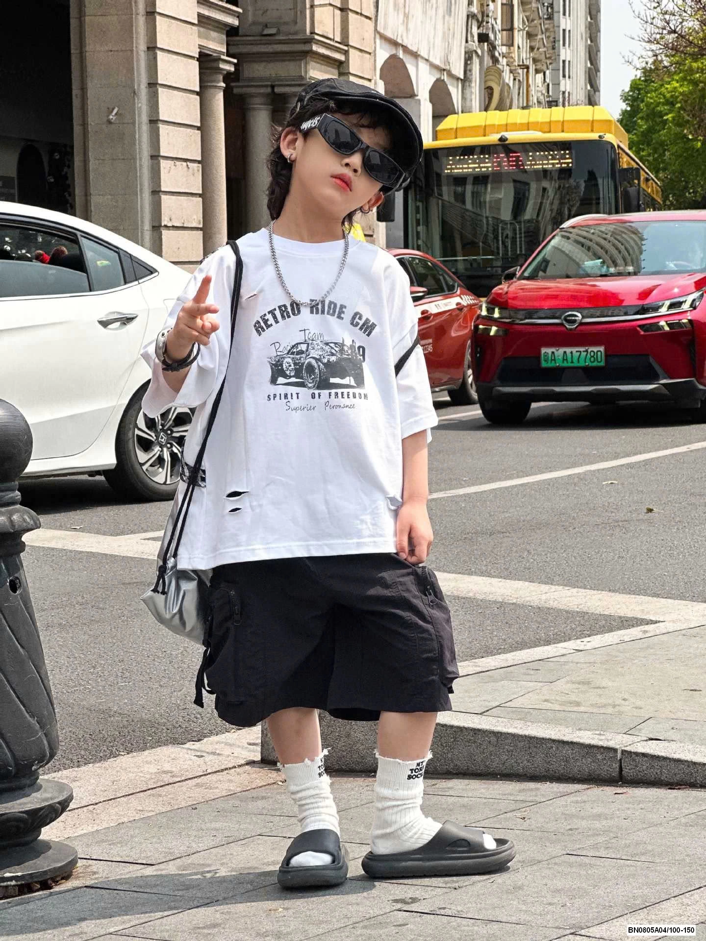 ÁO THUN RÁCH PHỐI CARO