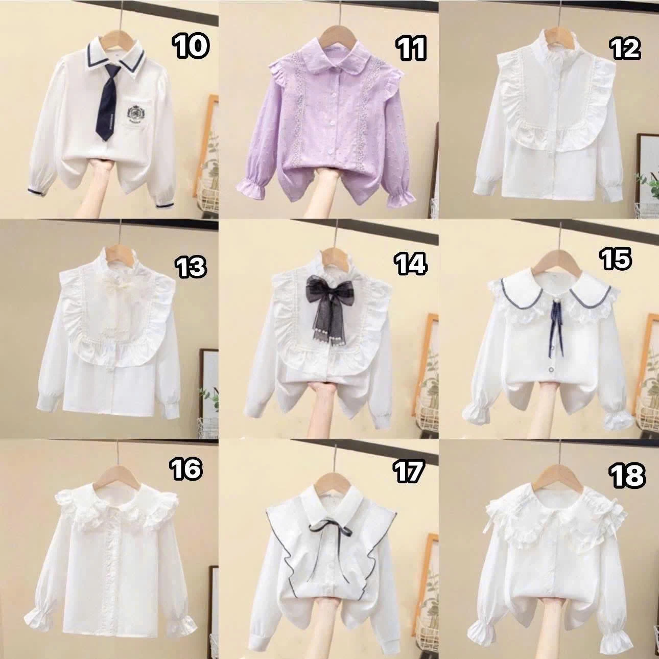 ÁO SƠ MI BÉ GÁI