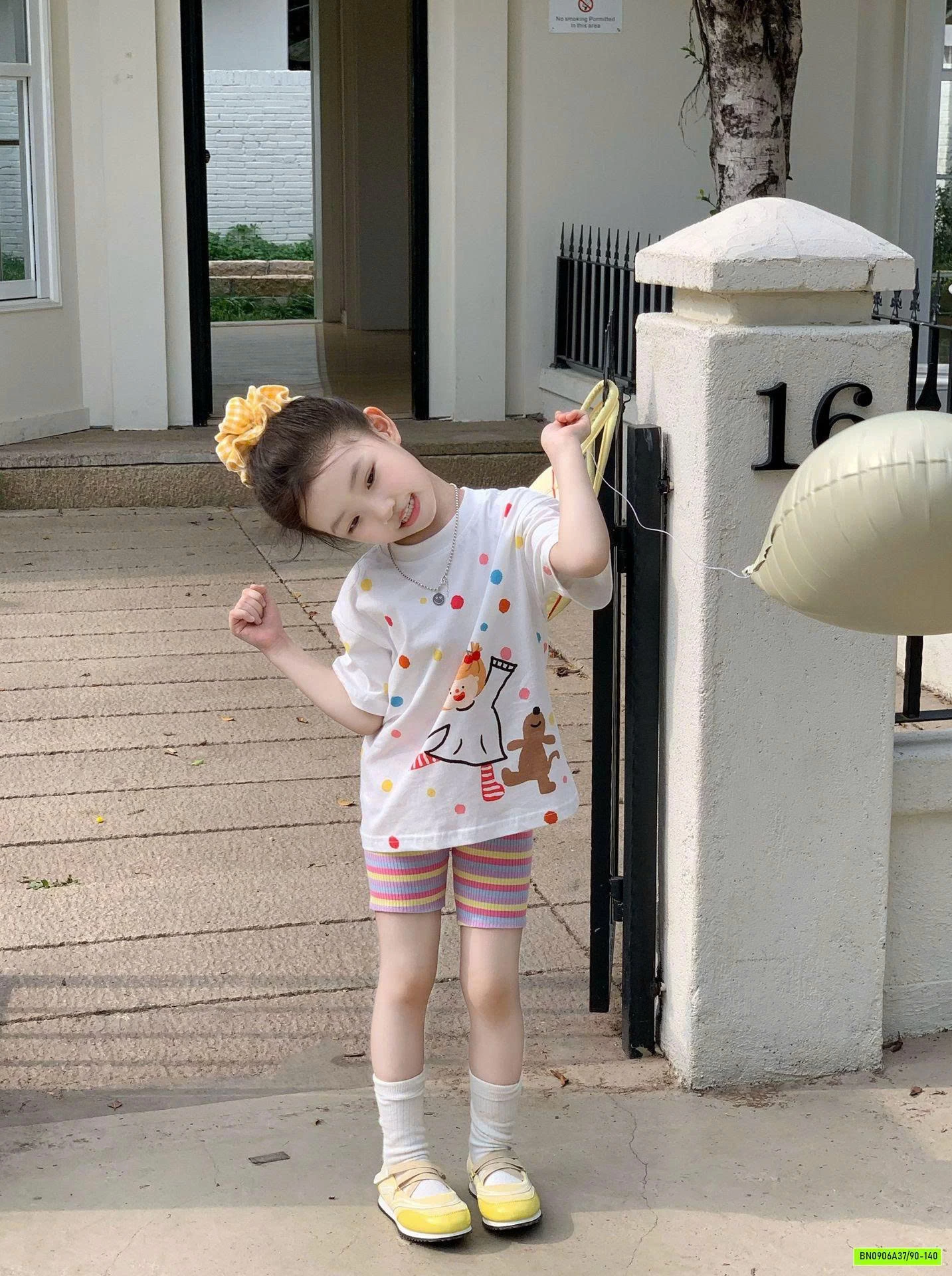 ÁO CHẤM BI MIX LEGGING SẮC MÀU