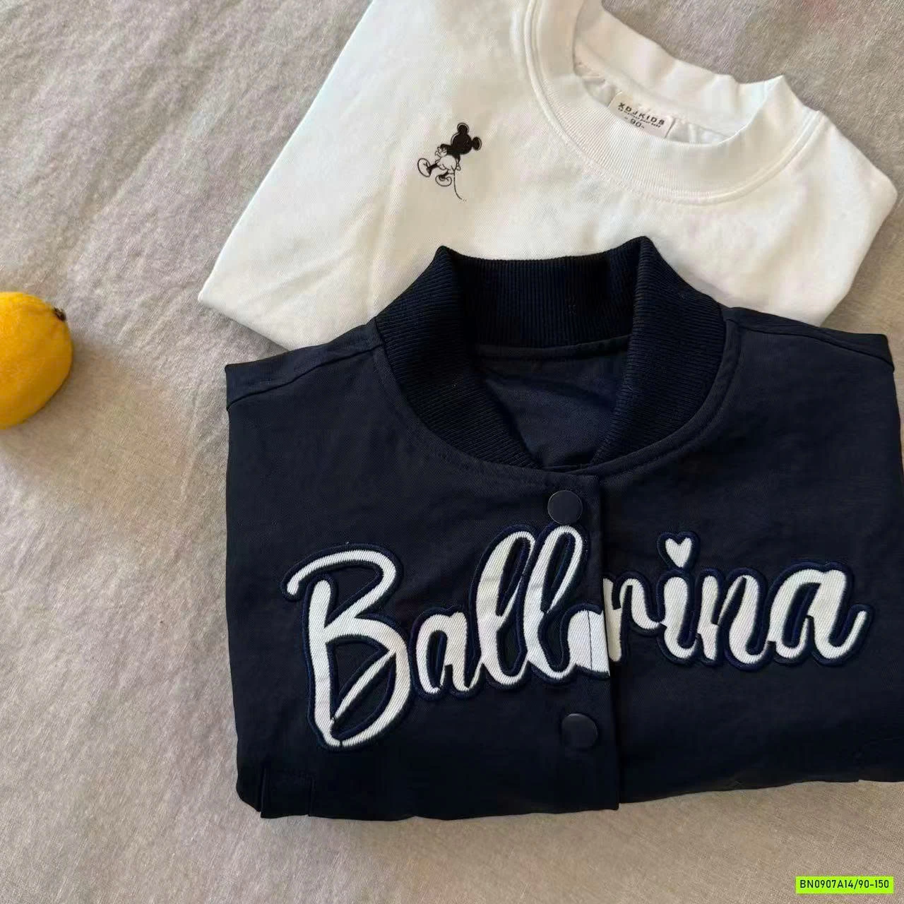 BOMBER THÊU CHỮ XANH THAN