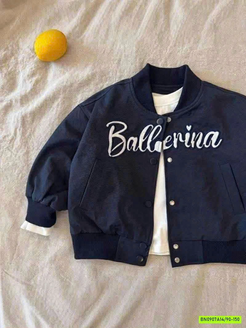 BOMBER THÊU CHỮ XANH THAN