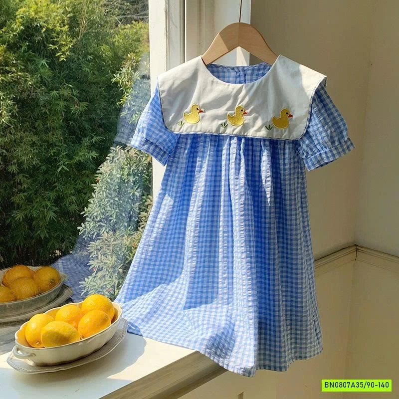 ĐẦM CARO XANH THÊU VỊT DUDU