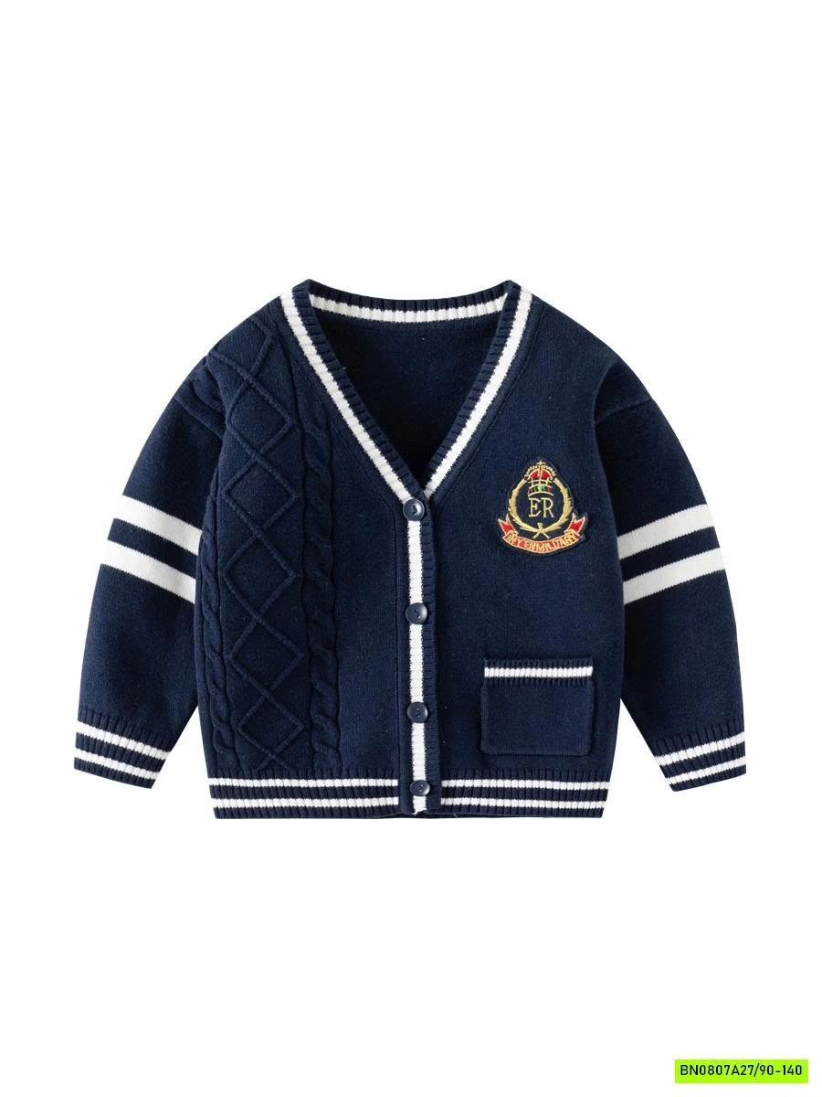 KHOÁC LEN PHỐI VIỀN LOGO NGỰC