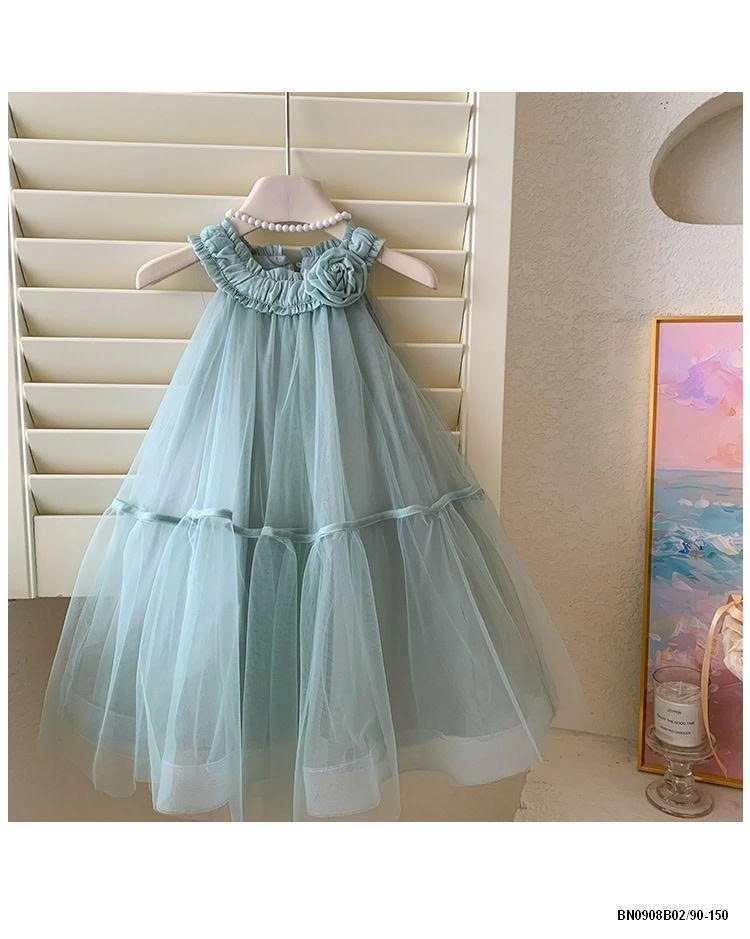 VÁY CÔNG CHÚA CỔ YẾM ĐÍNH HOA