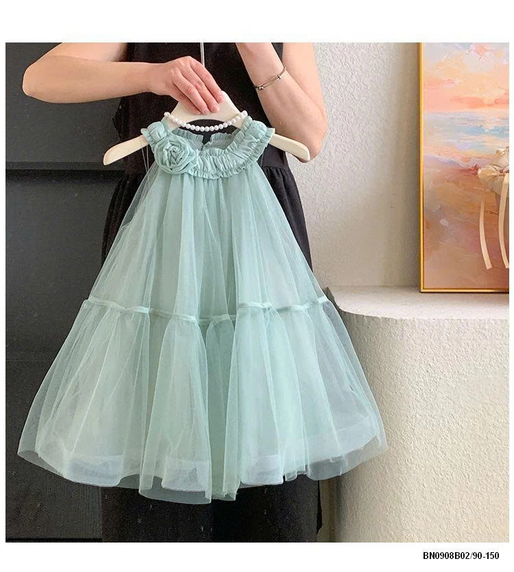 VÁY CÔNG CHÚA CỔ YẾM ĐÍNH HOA