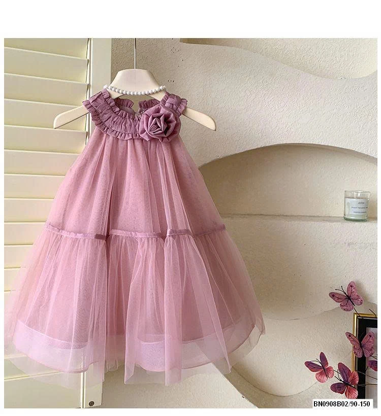 VÁY CÔNG CHÚA CỔ YẾM ĐÍNH HOA