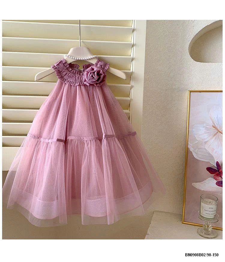 VÁY CÔNG CHÚA CỔ YẾM ĐÍNH HOA