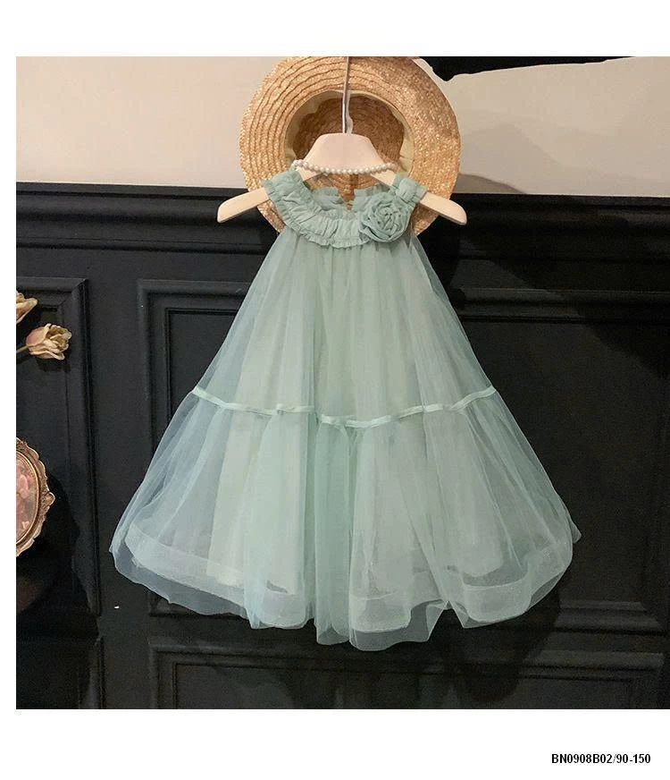 VÁY CÔNG CHÚA CỔ YẾM ĐÍNH HOA