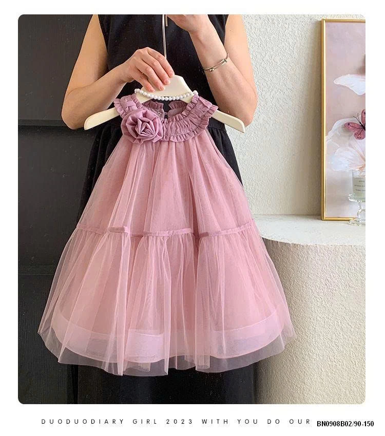 VÁY CÔNG CHÚA CỔ YẾM ĐÍNH HOA