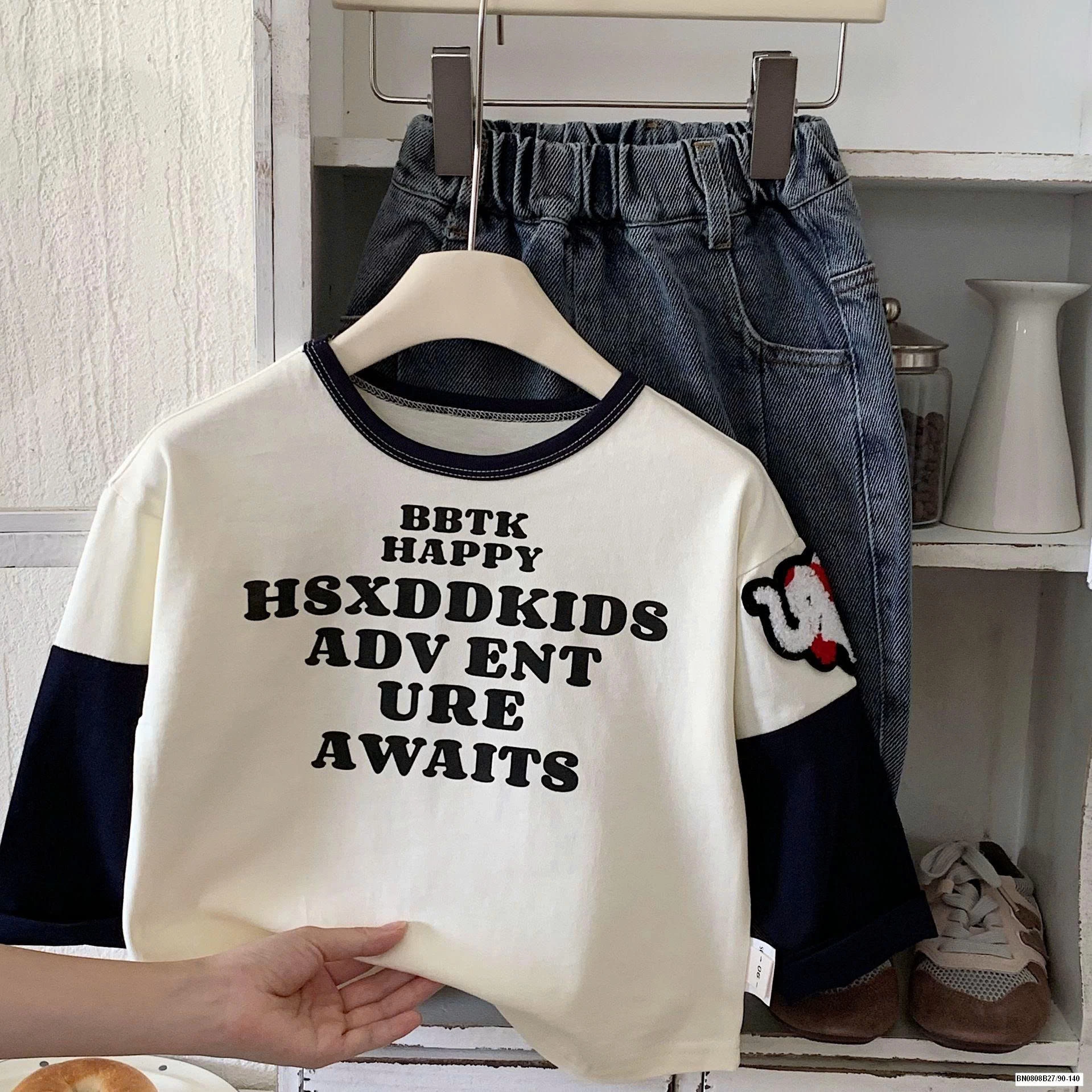 ÁO THUN TAY NỐI CON VOI