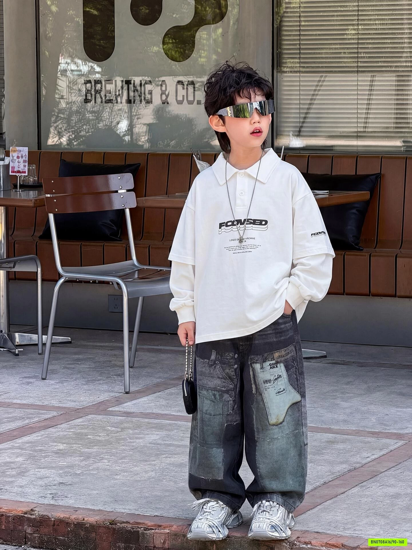 POLO TRẮNG TAY NỐI MSHOPKIDS