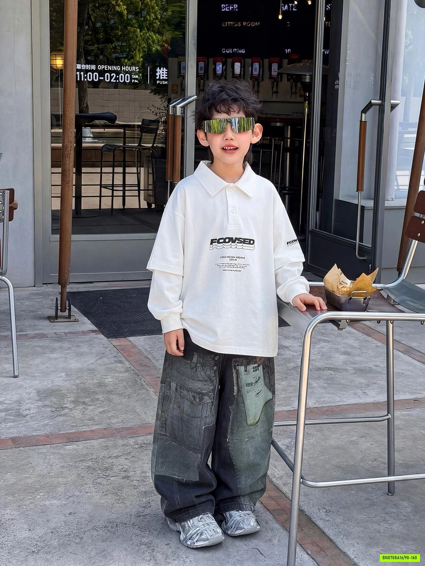 POLO TRẮNG TAY NỐI MSHOPKIDS
