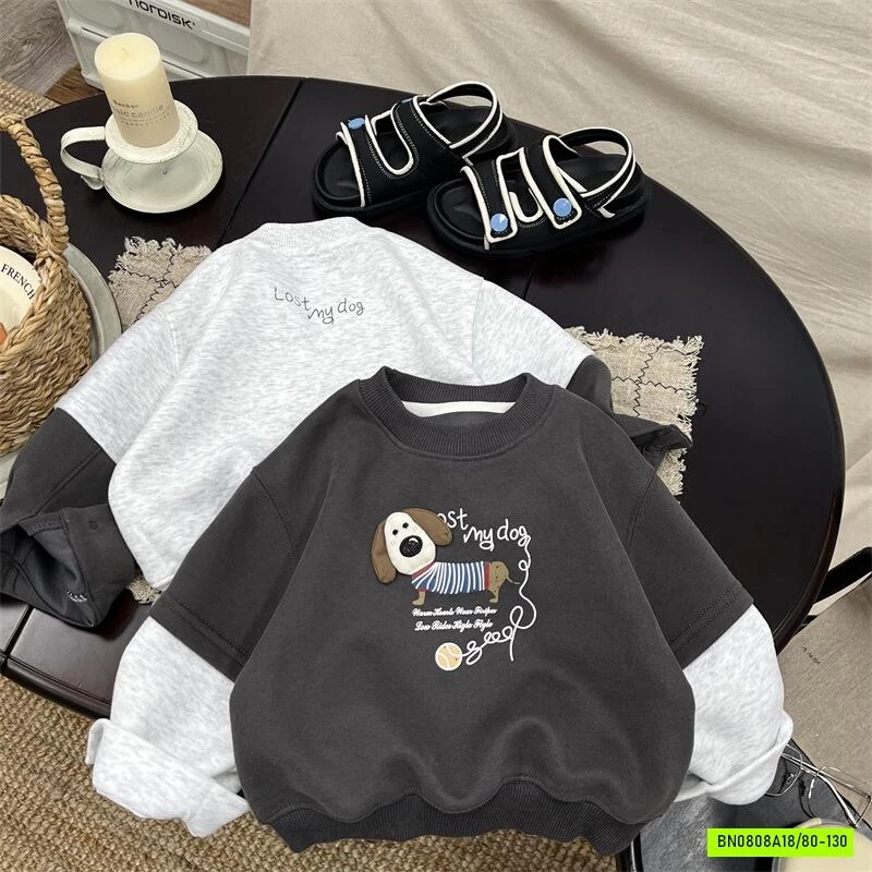 ÁO NỈ CÚN TAY NỐI 3D