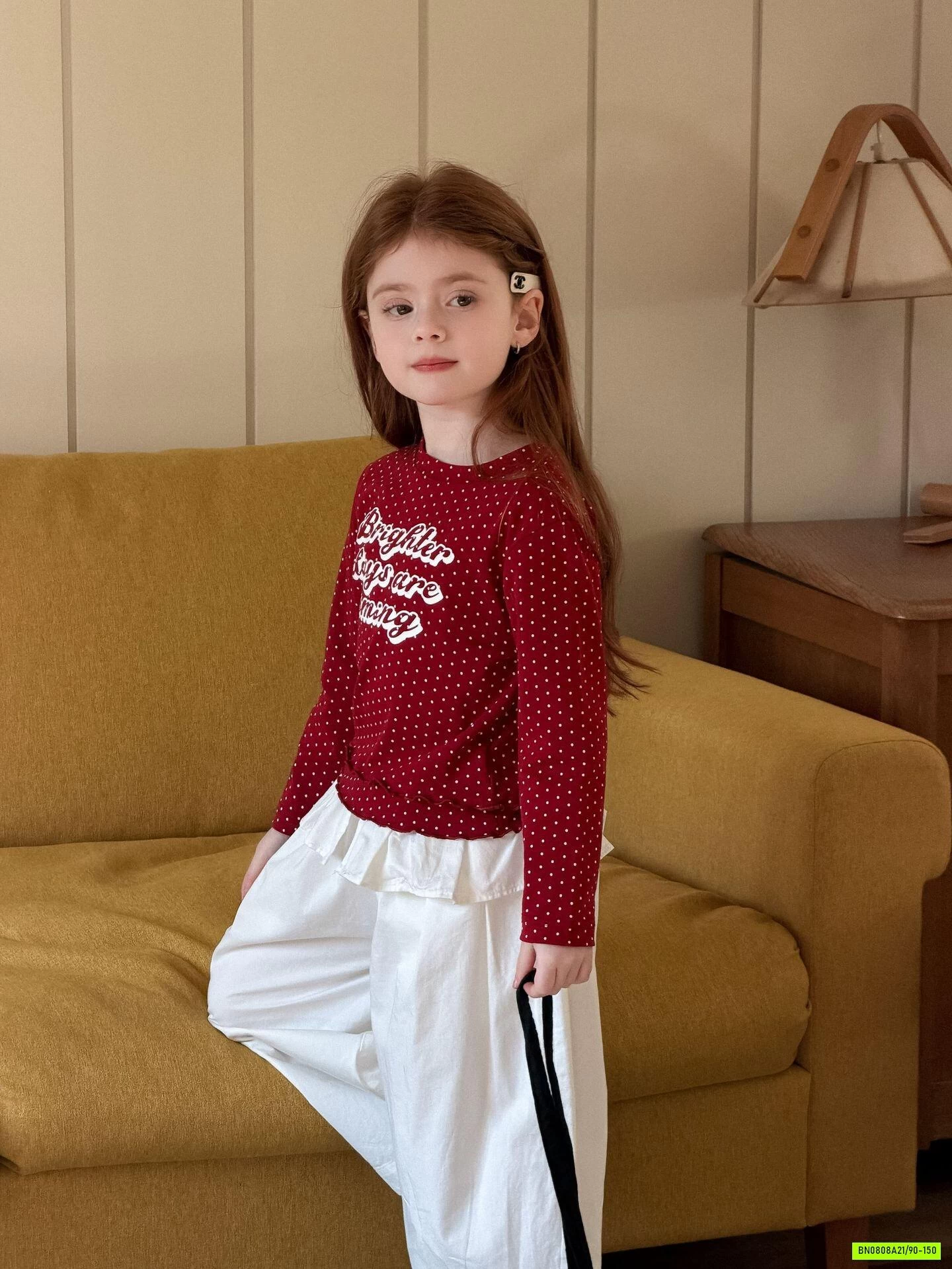 ÁO THUN ĐỎ CHẤM BI LANMOMO