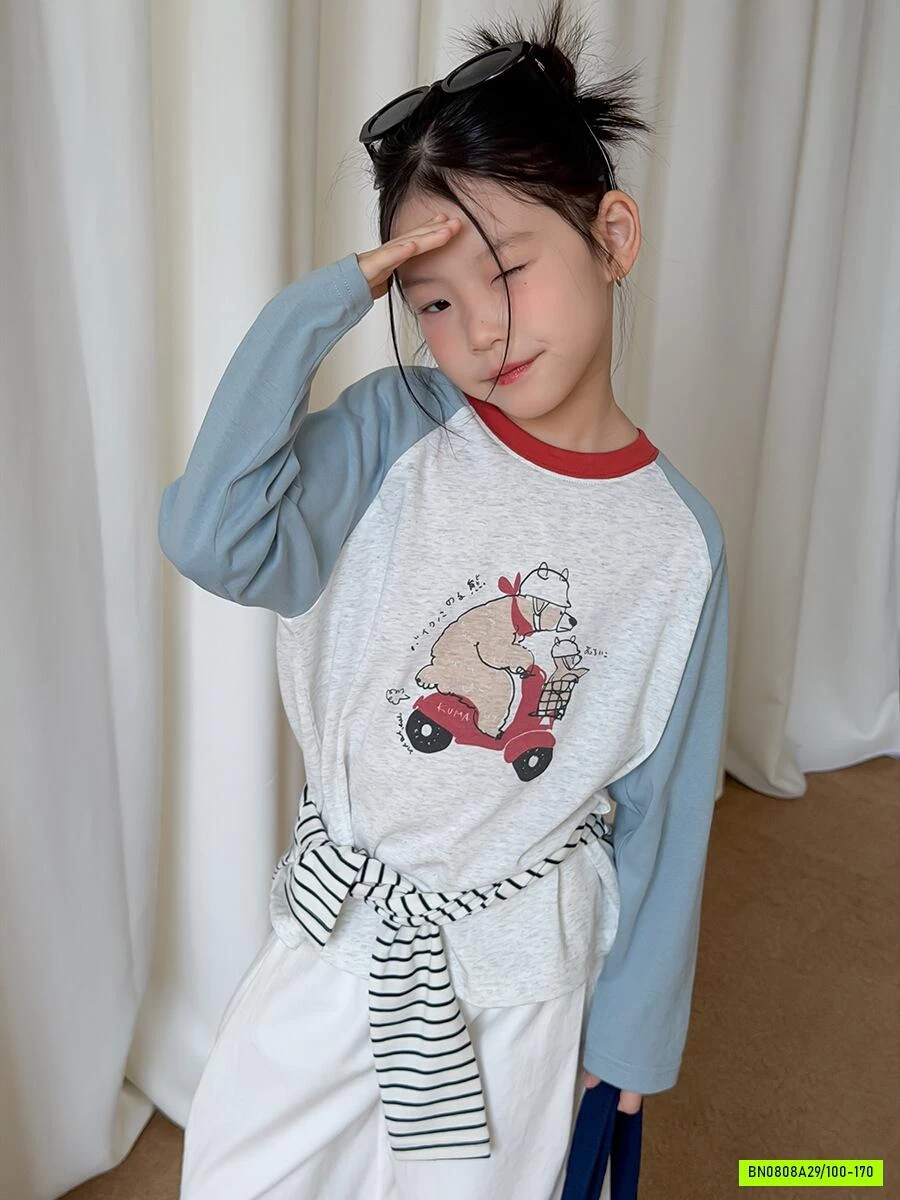 ÁO THUN PHỐI MÀU TAY 26A030 AMBB