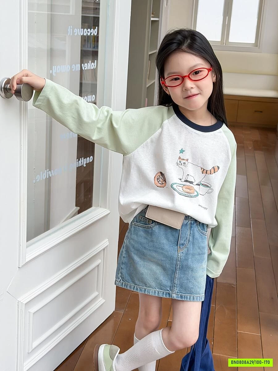 ÁO THUN PHỐI MÀU TAY 26A030 AMBB